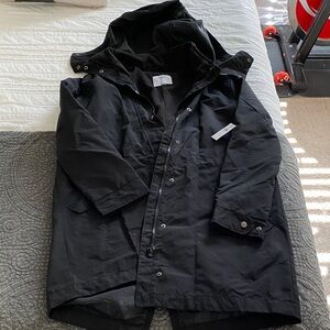 NWT Old Navy black hooded rain jacket coat Small